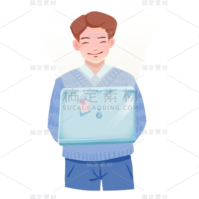卡通感男人元素贴纸