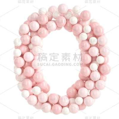 C4D-气球字母元素-O