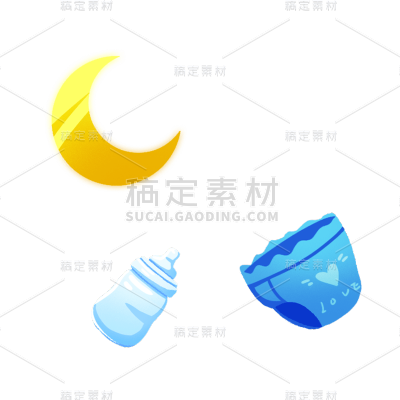 卡通感母亲节婴儿用品元素贴纸