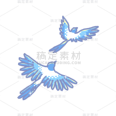 浪漫七夕情人节像素风喜鹊