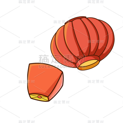 卡通感元宵节灯笼元素贴纸