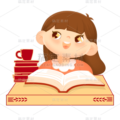 卡通感春节女生元素贴纸