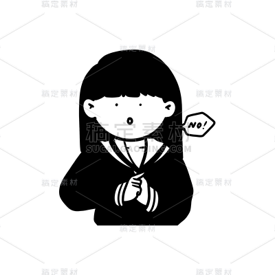 卡通感劳动节女生元素贴纸