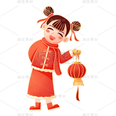 中国风春节女性元素贴纸