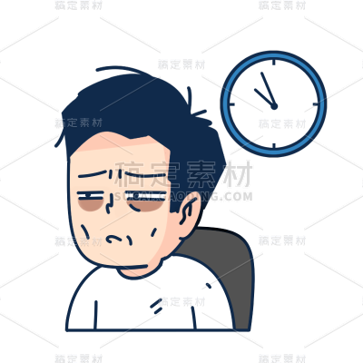 卡通感劳动节上班族元素贴纸