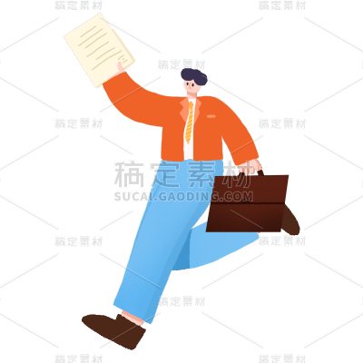 卡通感金融行业人物元素