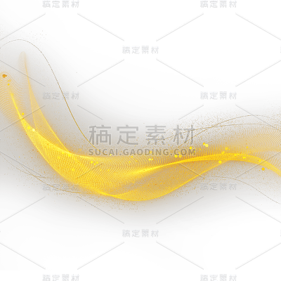 黄色酷炫光效金色飘渺奢华曲线元素-GDFXPM2302