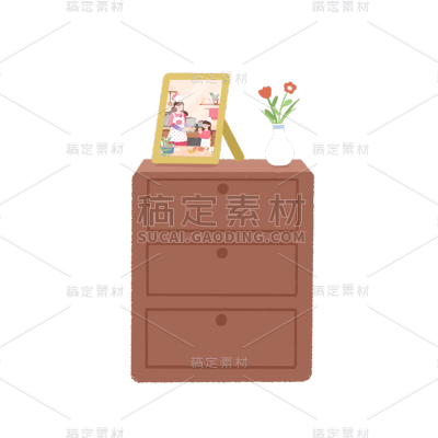 卡通感母亲节柜子元素贴纸