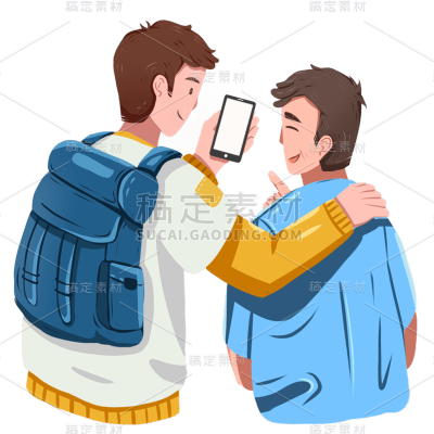 卡通感父亲节父子元素贴纸