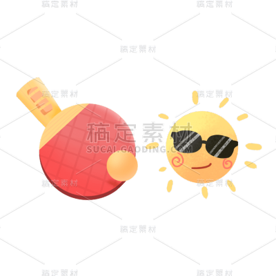 卡通感教育培训乒乓球拍元素