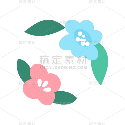 卡通感教育培训花元素贴纸