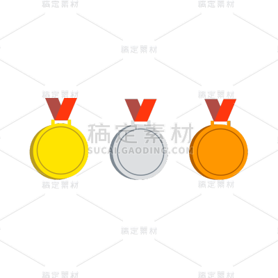 卡通感文体娱乐奖牌元素
