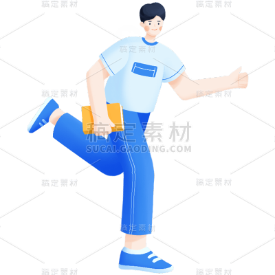 卡通感高考男生元素贴纸