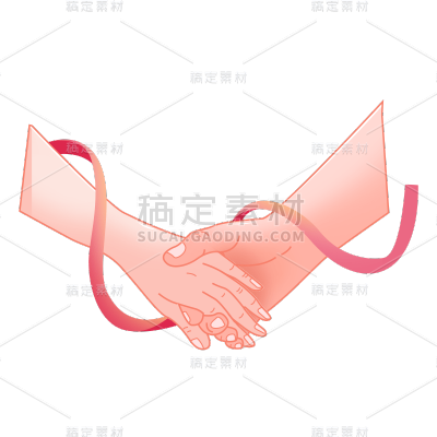 浪漫七夕情人节牵手元素