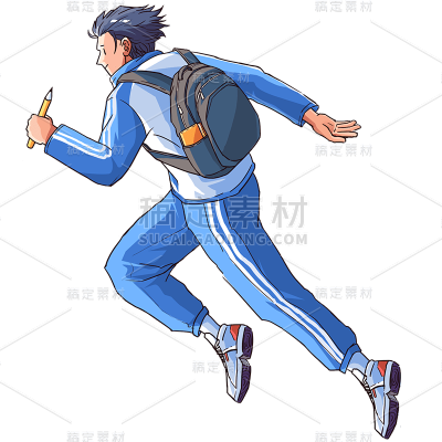 卡通感高考男生元素贴纸