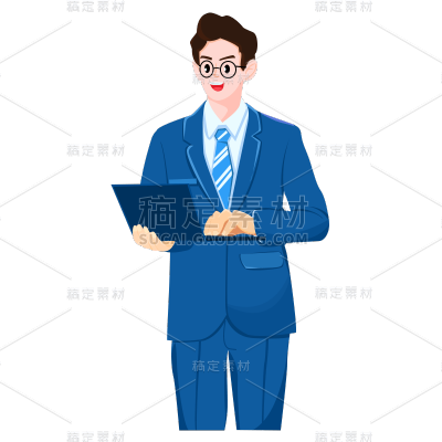 卡通感金融行业人物元素