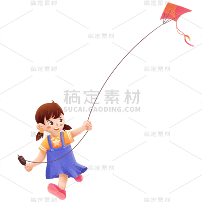 卡通感父亲节女孩元素贴纸