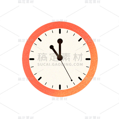 可爱清新钟表插画元素贴纸