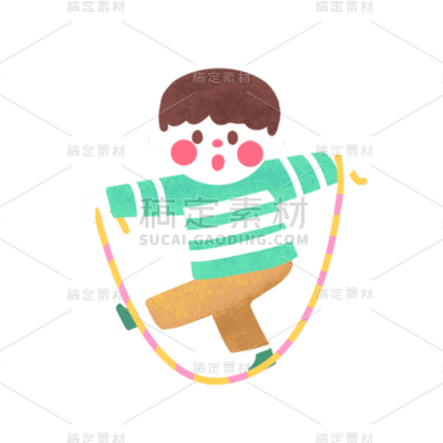卡通感儿童节男生元素贴纸