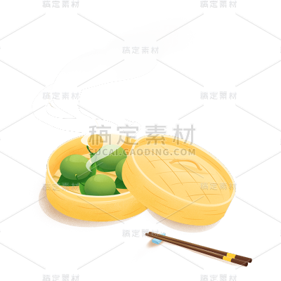 卡通感二十四节气青团元素贴纸