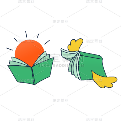 卡通感教育培训书元素