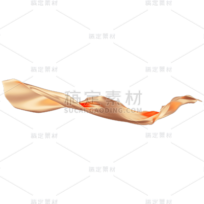 C4D-3D立体鎏金飘带装饰贴纸10