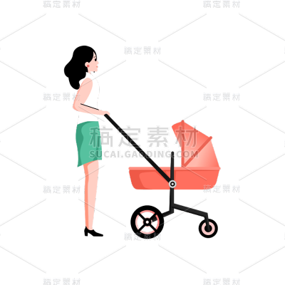 卡通感母亲节女人元素贴纸