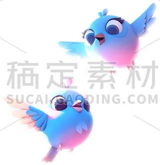 七夕情人节系列质感喜鹊组合通用元素素材