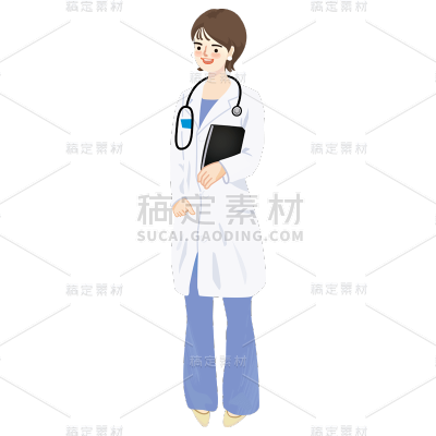 卡通感劳动节医生元素贴纸