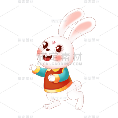 中国风春节兔子元素贴纸
