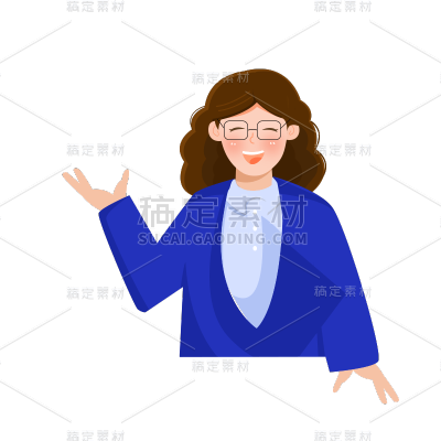 卡通感劳动节女人元素贴纸