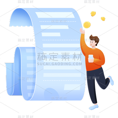 卡通感金融行业人物元素