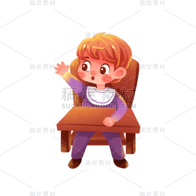 卡通感春节男孩元素贴纸
