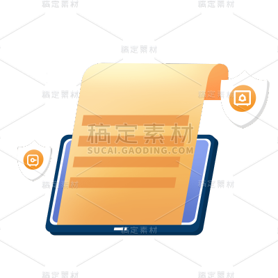 卡通感金融行业平板电脑元素