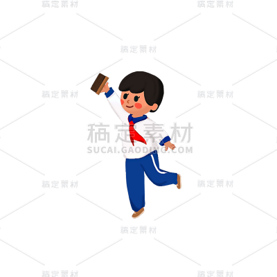 卡通感劳动节学生元素贴纸