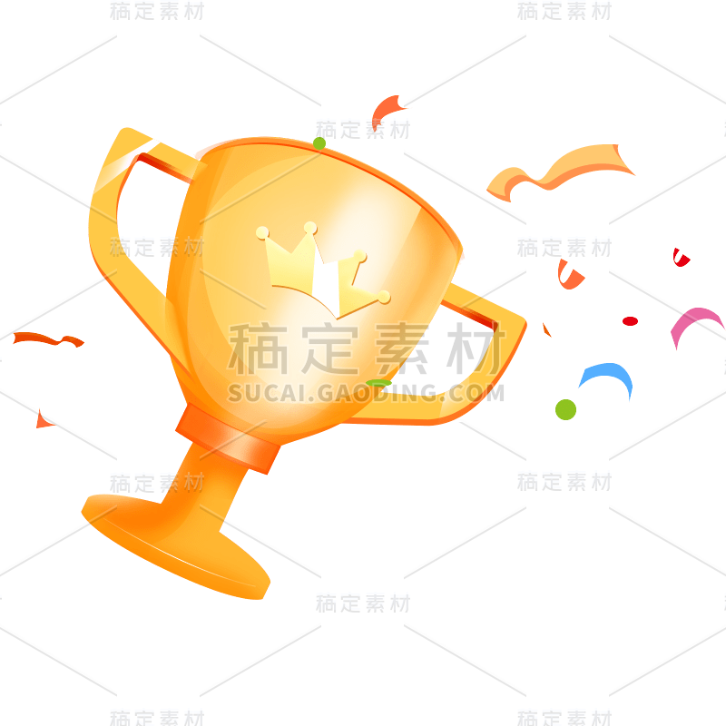 卡通感文体娱乐奖杯元素 