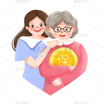 卡通感母亲节母女元素贴纸