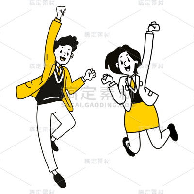 卡通感金融行业人物元素