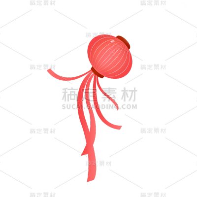 卡通感春节灯笼元素贴纸