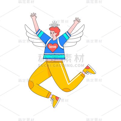 卡通感情人节男性元素贴纸 