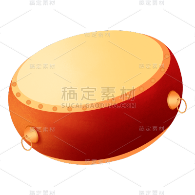 卡通感春节鼓元素贴纸