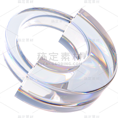 C4D几何玻璃元素贴纸