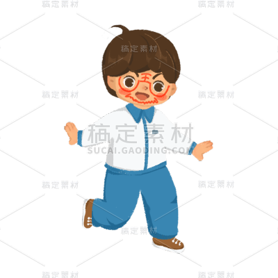 卡通感愚人节男孩元素贴纸
