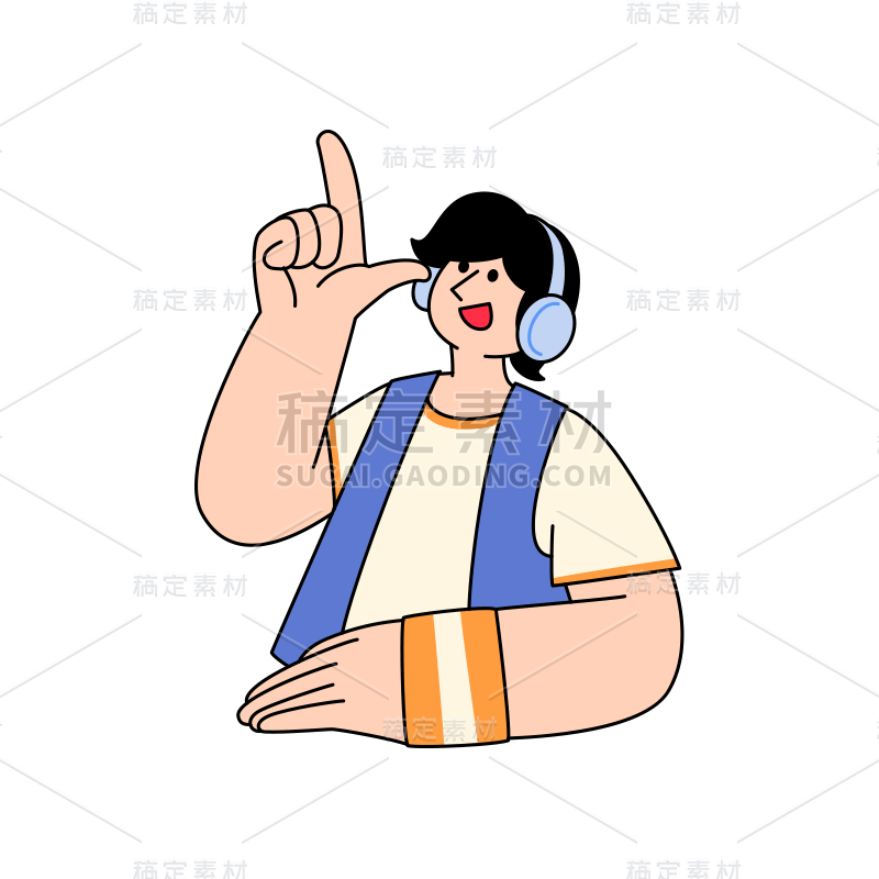 插画人物元素贴纸