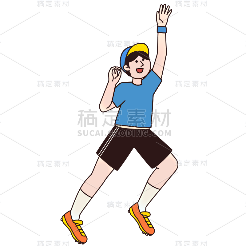 卡通感文体娱乐男人元素 