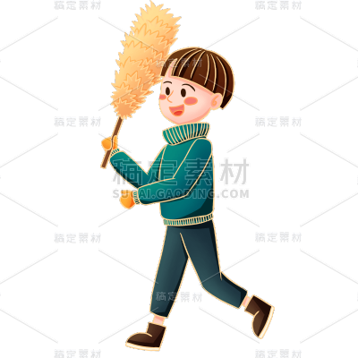 卡通感教育男孩行业元素贴纸