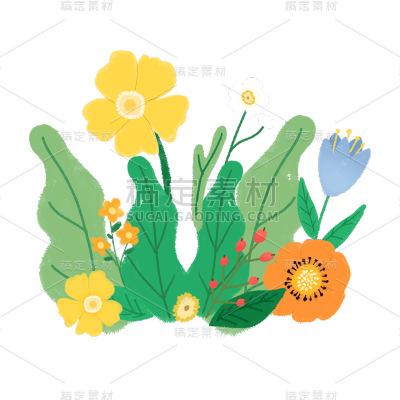 卡通感护士节花元素贴纸