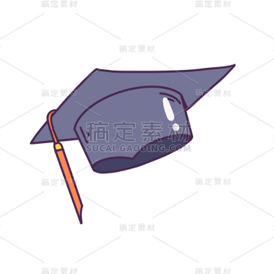 卡通感教育培训学士帽元素