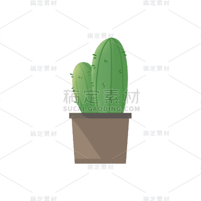 清新盆栽元素贴纸