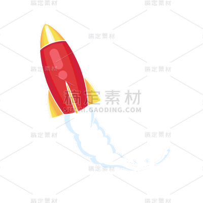 火箭元素卡通贴纸